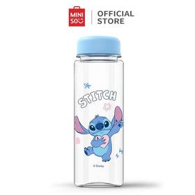 Miniso X Disney Stitch Series Botol Minum 500Ml Water Cup Straight Plastic Cup Stitch Botol Air Minum Gelas Plastik Kitchenware Bottles
