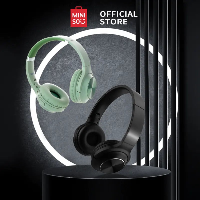 MINISO Headset Bluetooth Headphone Wireless Henset Bloetooth TeksturCD
