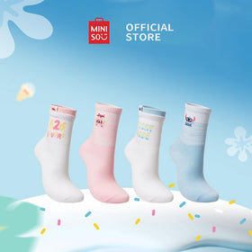 Miniso x Disney Lilo & Stitch Collection Kaus Kaki Kru Crew Socks Kaos Kaki Pria & Wanita Unisex Cotton Socks