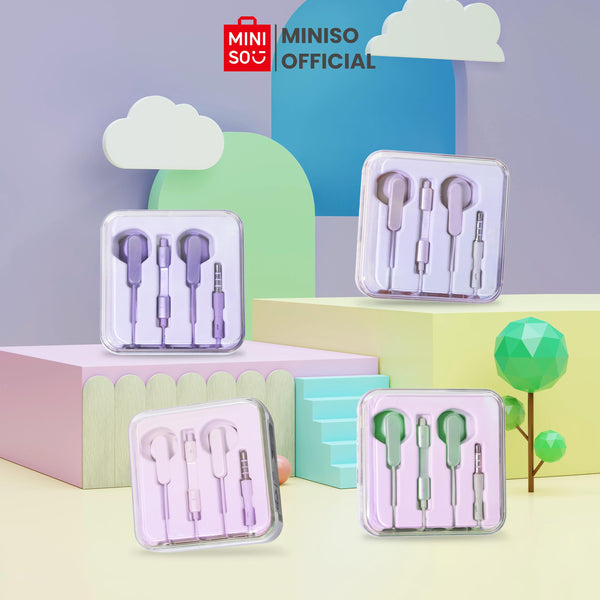 Miniso 3.5mm Half In-Ear Headphones Earphone Kabel Android Handphone
