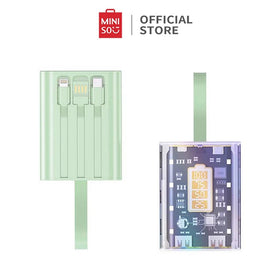 [CUCI GUDANG] Miniso Powerbank Mini 22.5W 10000mAh Fast Charging Power Bank Dual Input Output Dengan 3 Kabel