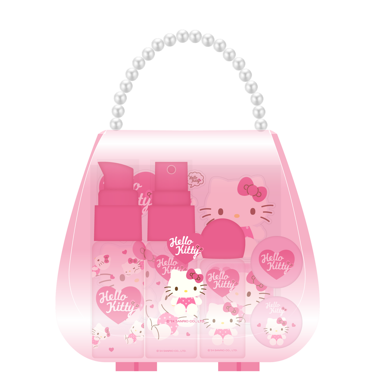 Sanrio characters Pink Collection 7-Piece Travel Set (Hello Kitty)