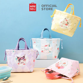 [CUCI GUDANG] MINISO Sanrio Tas Makan Siang Lunch Bag Sanrio Characters Drawstring Bento Bag Kapasitas Besar Tahan Air Karakter