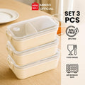 MINISO Kotak Makan Graceful Series 3pcs 2 Compartments 450mL untuk Sekolah Kantor