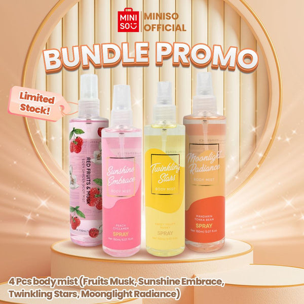 Miniso [BUNDLE] 4Pcs Body Mist 150ml Fragrance Body Spray Tahan Lama Natural Series Eau De Body Spray Parfum Pengharum Badan Unisex