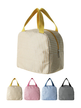 MINISO Tas Makan Siang Kotak-kotak klasik Saku Untuk Simple Portable Tas Bekal