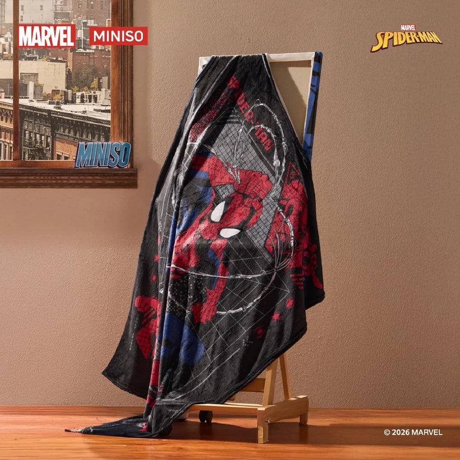 MINISO X Marvel Spider-Man Collection Larger Printed Throw Blanket Selimut Besar Hangat Multifungsi Karakter Spiderman