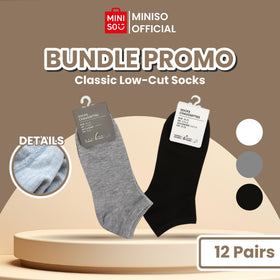 MINISO Kaos Kaki 6 Pasang Women and Men Ankle Socks Olahraga Nyaman Antibakteri Wanita Pria