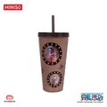 MINISO - One Piece Classic Retrospective Collection Rotating Double-Wall Plastic Bottle with Straw 420mL