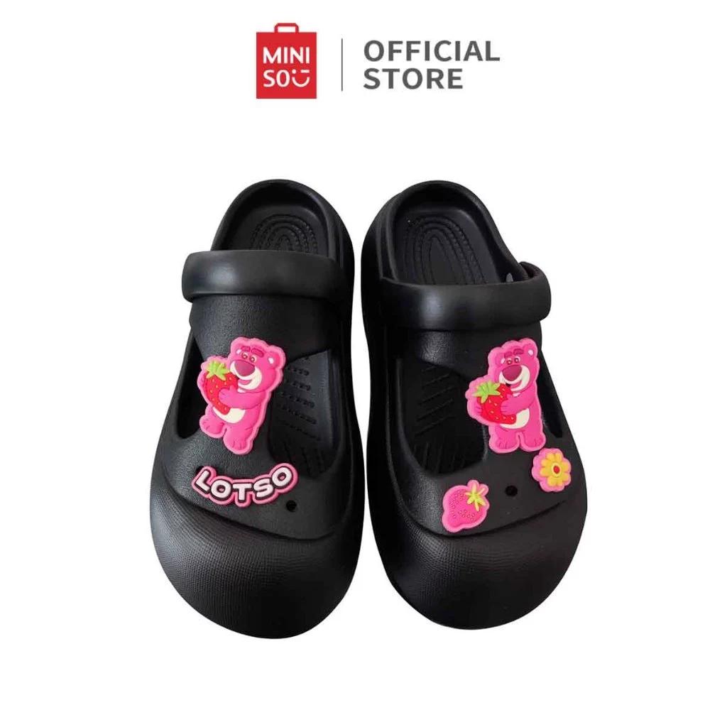 Miniso x Disney Pixar Lotso Collection Clogs Sandal Fashion Slippers Sandal Wanita Sol Tebal Anti Slip