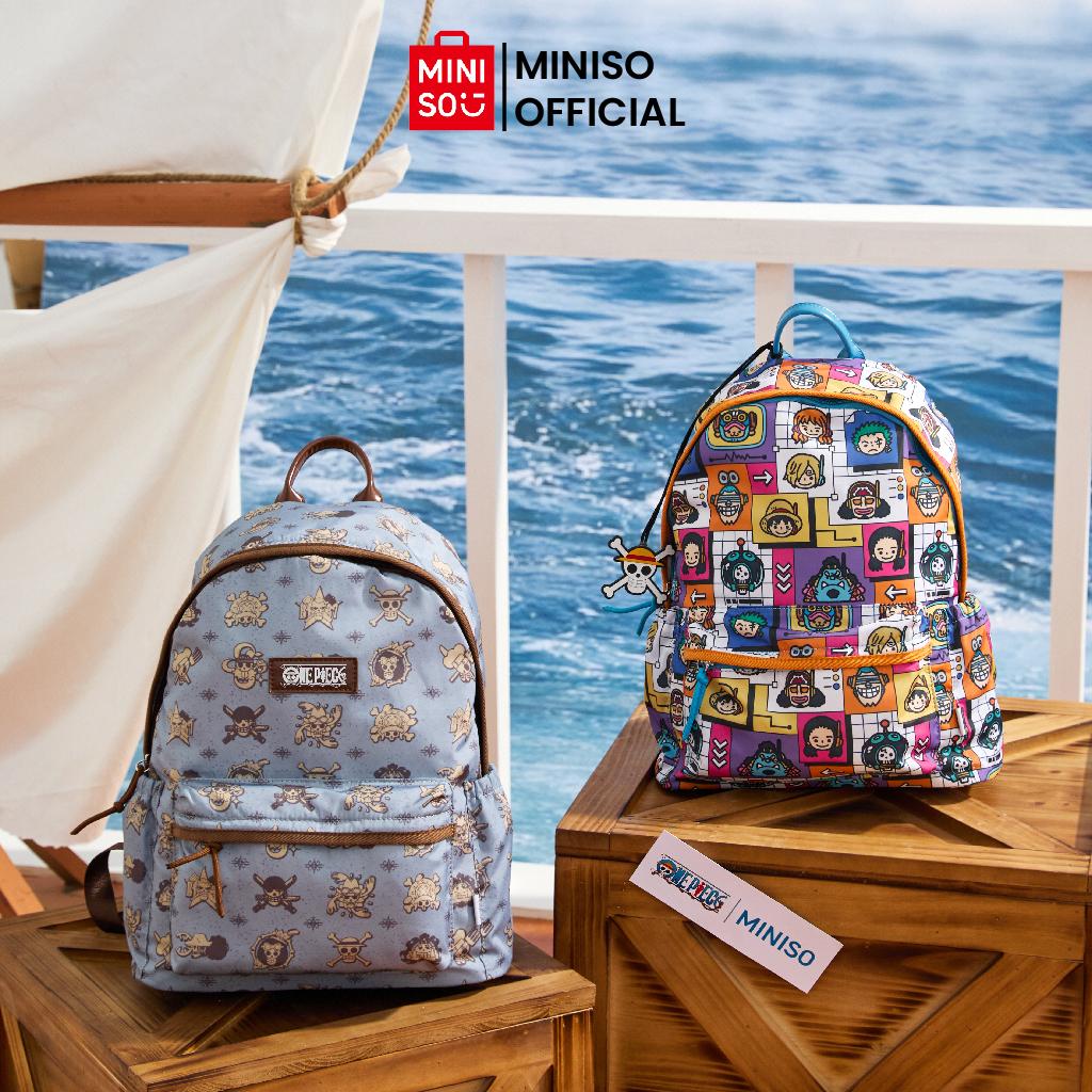 Miniso One Piece Collection All-over Print Backpack Tas Ransel Sekolah Kerja Backpack Karakter Anime Luffy Chopper Zoro