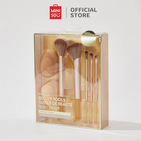 Miniso Kuas Rias & Spons Make up Brush Beauty Blender Rias Set Aksesori Riasan Mudah Dibawa Set Perjalanan Spons Kecantikan