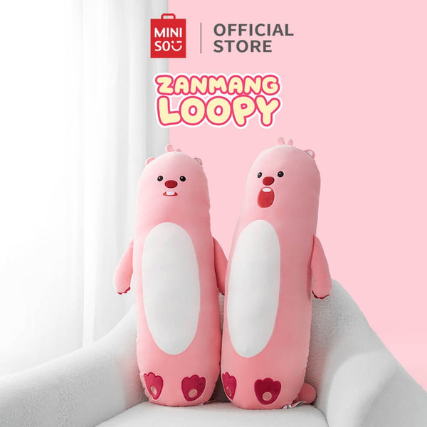 Miniso x ZANMANG Loopy Collection Bantal Guling Pillow 2 Aneka Model Tertawa dan Tersenyum Loopy Office Sleeping Long Pillow Lembut dan Nyaman
