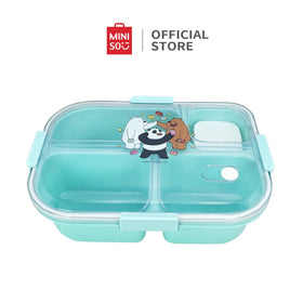Miniso We Bare Bears Collection Kotak Makan Kotak Penyimpanan Makanan Siang Dessert Series Lunch Box Pakaian Makanan 1600mL