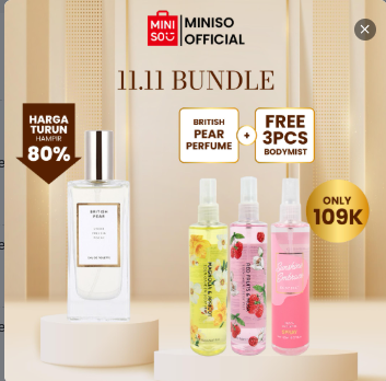 【11.11 FREE BODY MIST】 MINISO British Pear Free 3 PCS Body Mist 150ml fragrance spray tahan lama Natural Series Eau de body spray Parfum Perfum Spray Pengharum Badan Unisex