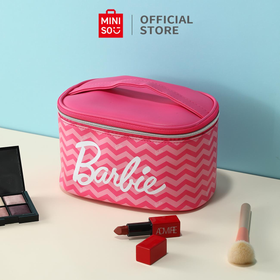 MINISO x Barbie Tas Kosmetik Besar Wanita Pouch Makeup Travel Fashion Barbie Collection Barrel Cosmetic Bag