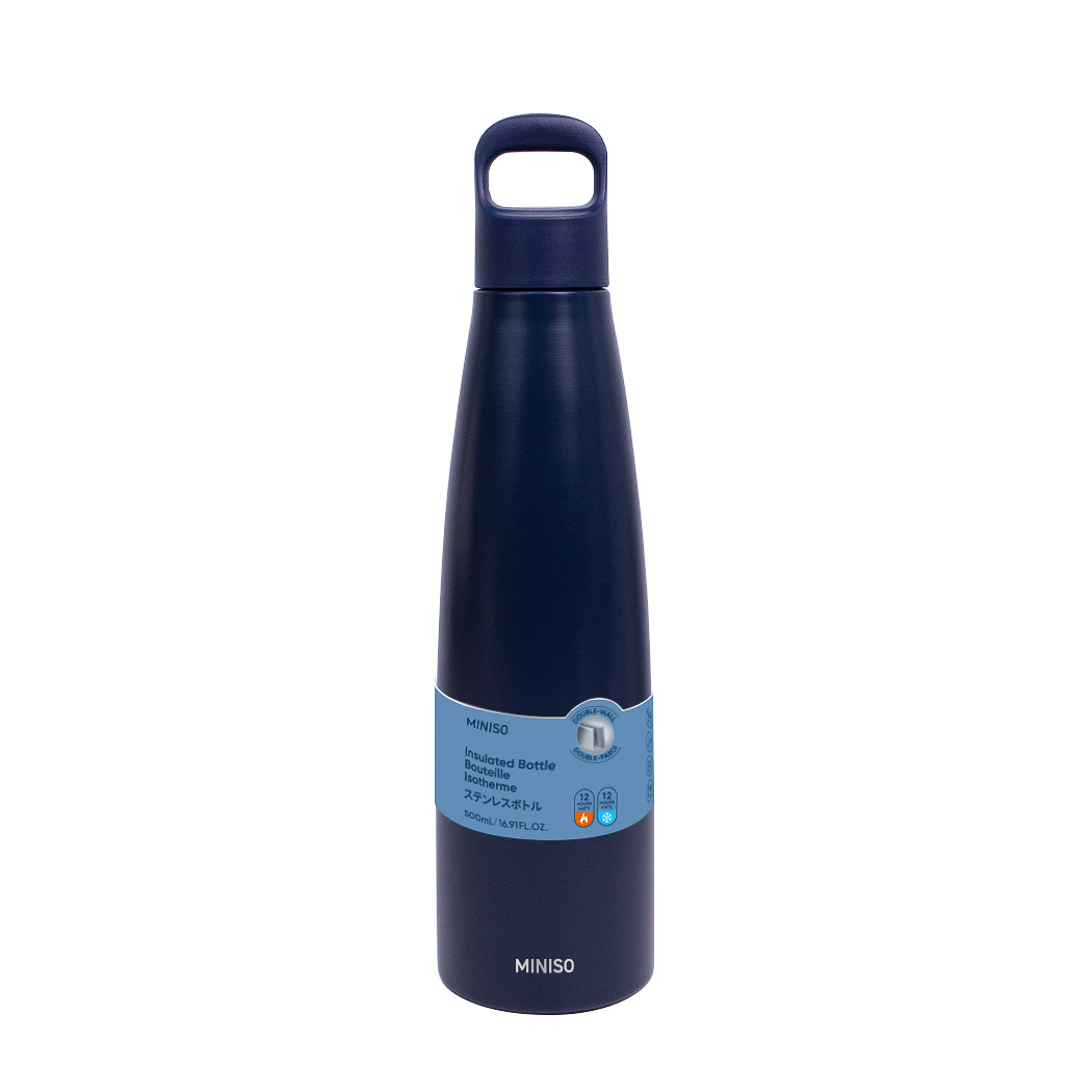 Miniso Colorful Series Double-Wall Insulated Bottle with Handle 500mL