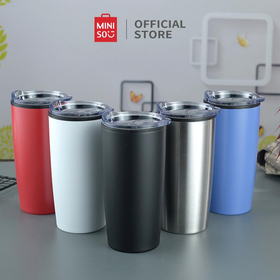 MINISO Botol Air Minum Mobil Bahan Baja Termos Cangkir Logam Bottle