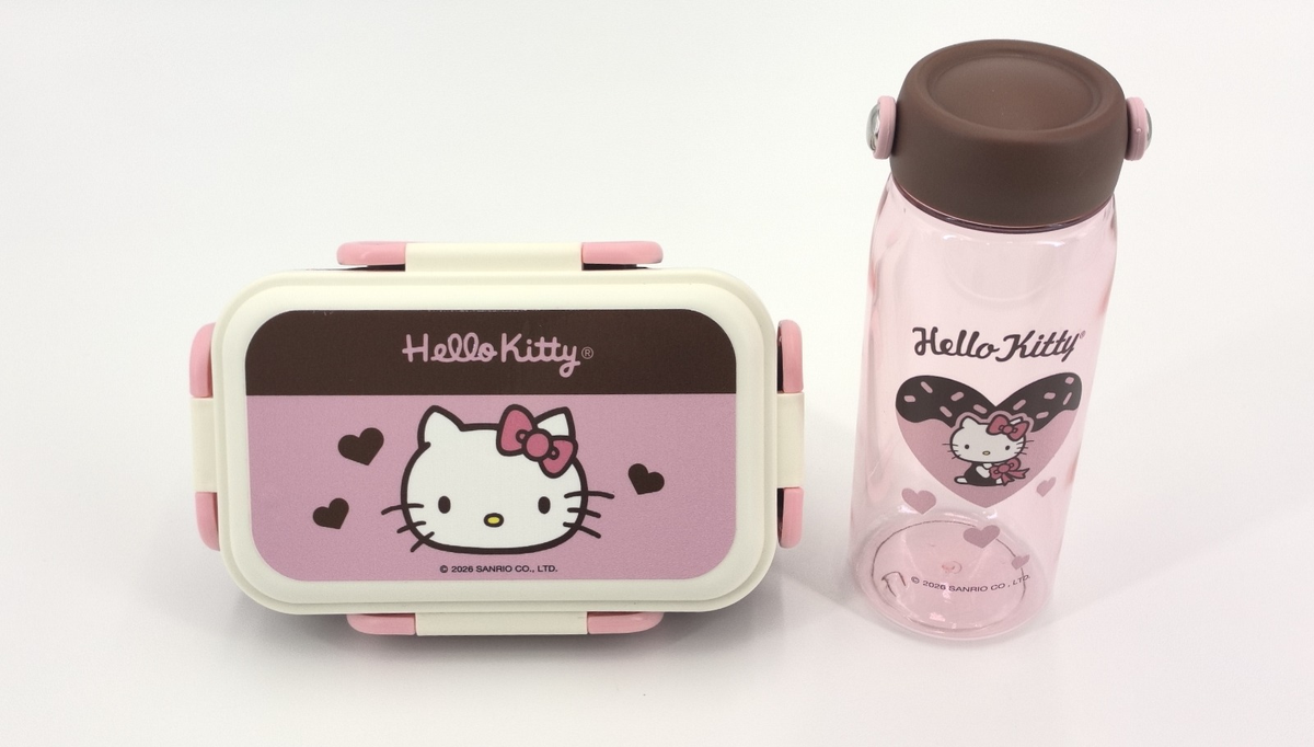 Miniso Hello Kitty Chocolate Series Lunch Box & Water Bottle Set (800mL × 500mL) Set Kotak Makan Botol Minum