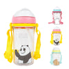MINISO Botol Minum Air Plastik Sedotan We Bare Bears Lucu Anak 400ml