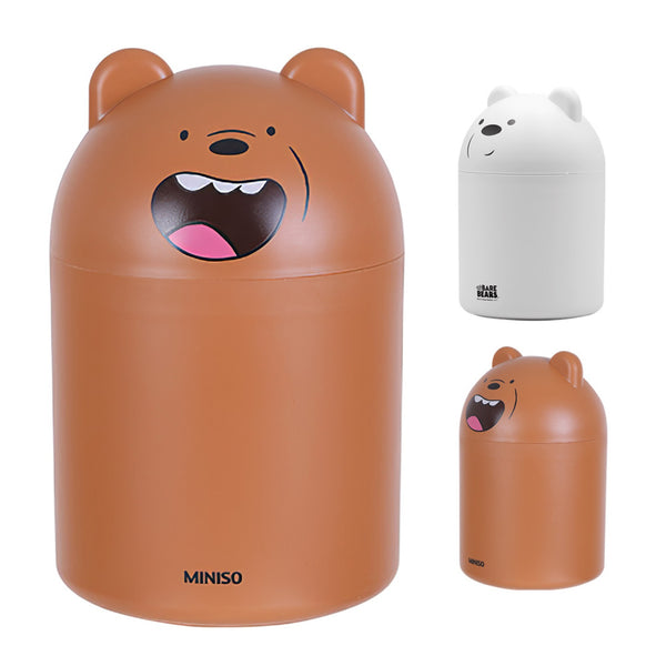 MINISO Tempat Sampah Meja Tong We Bare Bears Sampah Mini Mobil Plastik Table Organizer