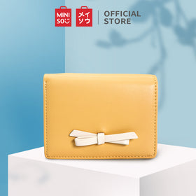 MINISO Dompet Wanita Pendek Kecil Lipat Bowtie Lucu Fashion Elegant