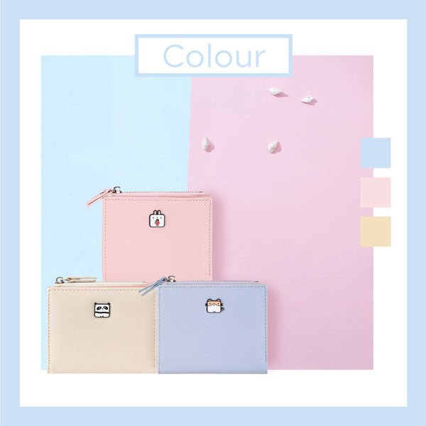 MINISO Dompet Wanita Pendek Zipper Wallet Simple Motif Kecil Lucu