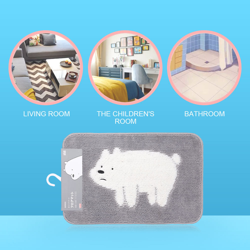 Miniso Keset Kaki Kamar Tidur / Keset Dapur/ Rugs, Keset Kamar Mandi Dapur, We Bare Bears Mat Carpets 40 cm x 60 cm