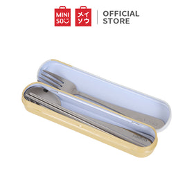 MINISO Set Alat Makan 3 Pack Sendok Garpu Sumpit Anak Peralatan Makan Tebal Stainless Steel Spoon Fork Chopsticks Travel