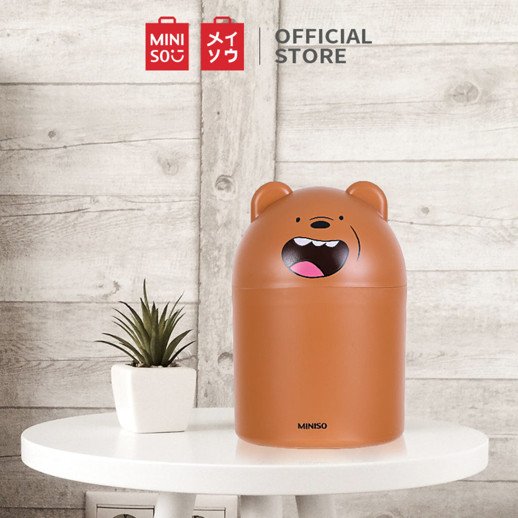 MINISO Tempat Sampah Meja Tong We Bare Bears Sampah Mini Mobil Plastik Table Organizer