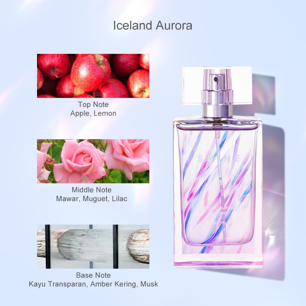 MINISO Offiicial Parfum Cityscape Shine Iceland Aurora Wanita Pria  Tahan Lama 50ml