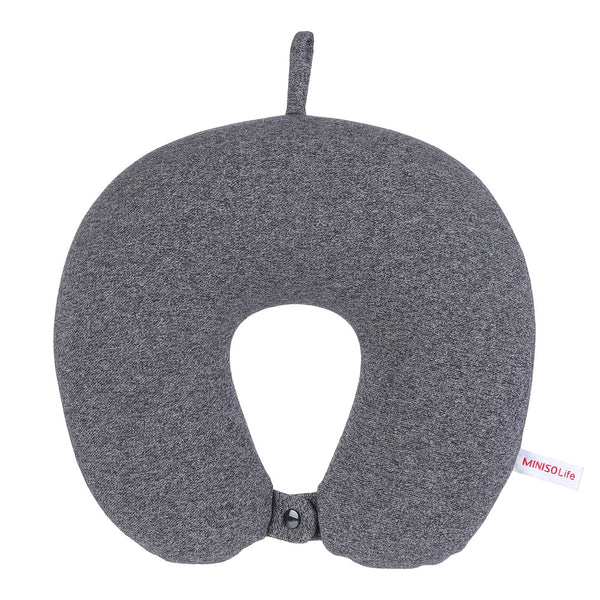 MINISO Bantal Leher Travel Isi Butiran Pasir Lembut Nyaman Neck Pillow Mobil