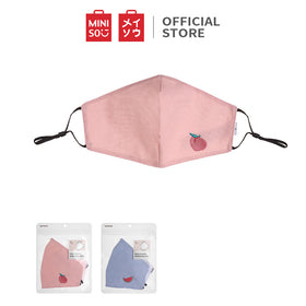 MINISO Masker Wajah Mulut Bahan Kain Lembut Lucu Buah Bisa Dicuci, 1 Piece Warna produk dikirim random