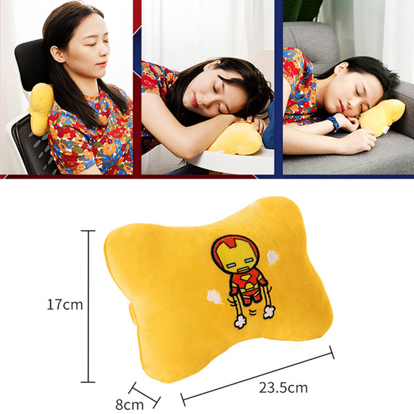 MINISO MARVEL Bone Pillow bantal mobil lucu Spider man/ Iron Man/ Hulk/ Captain America/ Thor，Bantal Mobil / Bantal Dukungan Leher
