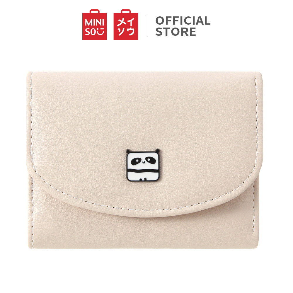 MINISO Dompet Wanita Kecil Lipat Tas Mini Pendek Tempat Kartu Dan Uang Koin Wallet Organizer Anak Perempuan Remaja Cewek Kulit PU Lucu Karakter Kasual