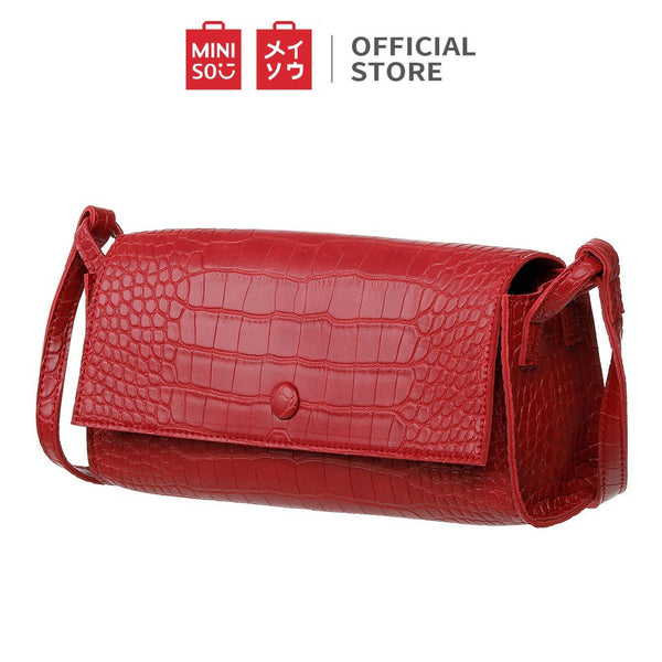 MINISO official Tas Selempang Wanita Pola Batu Stone Pattern Crossbody Bag Tas Selempang Cewek