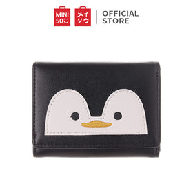 MINISO Dompet Wanita Pendek Kecil Lipat Motif Lucu Karakter Hitam Putih