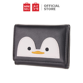 MINISO Dompet Wanita Pendek Kecil Lipat Motif Lucu Karakter Hitam Putih