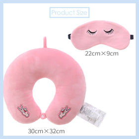 MINISO Bantal Leher Dengan Penutup Mata Eye Mask U Pillow 2 in 1