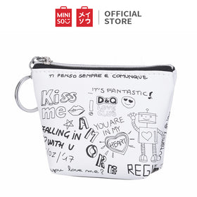 MINISO Dompet Koin Tas Kecil Mini Purse Wallet Simple Huruf Motif Lucu