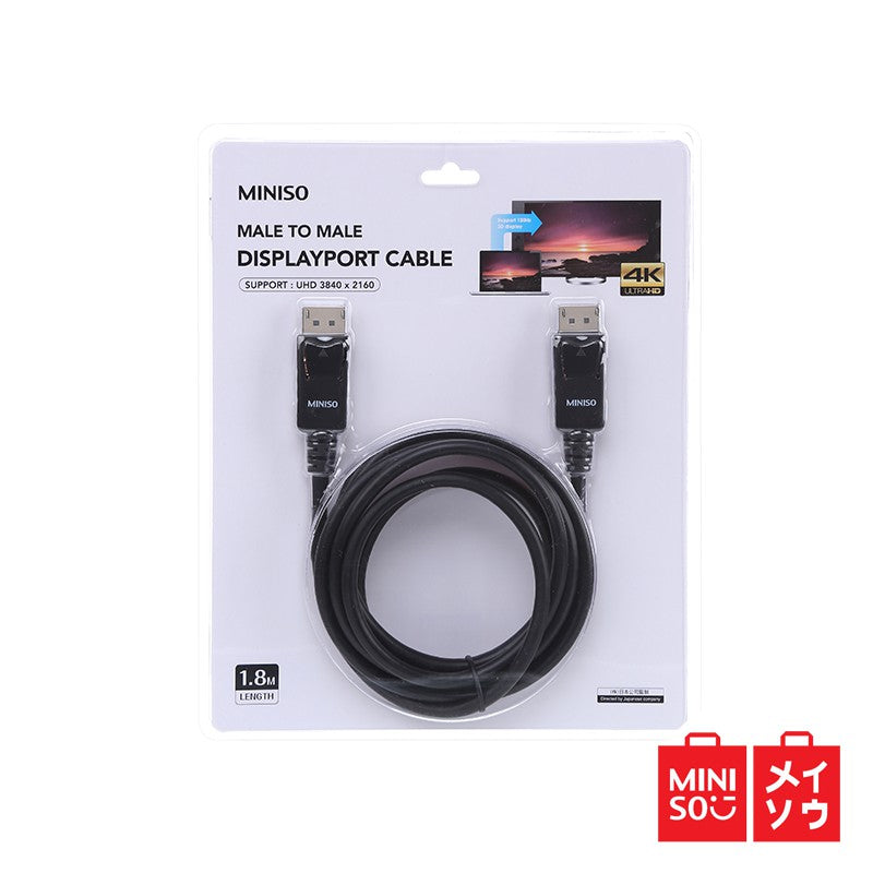 MINISO Display Port Cable male to male 1.8m (Black) (05MN-0410)