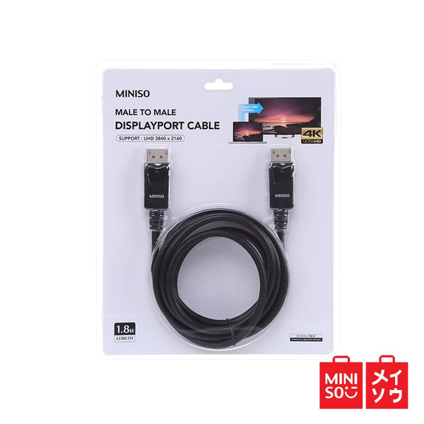 MINISO Display Port Cable male to male 1.8m (Black) (05MN-0410)