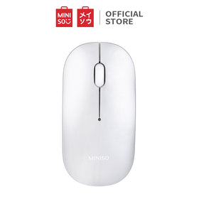MINISO Mouse Wireless Mouse Bluetooth Laptop Slim Tipis Destop Komputer Dengan Receiver USB untuk PC Dpi Universal Premium - Perak