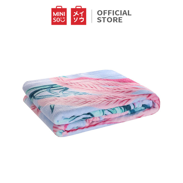 MINISO Selimut Blanket Bulu Lembut Halus 100x140cm Motif Hutan Hujan Tropis