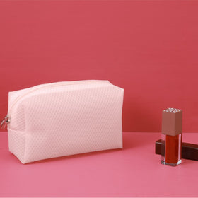 MINISO Tas kosmetik persegi bahan jala buram Storage Bag Tas Set Tas Perlengkapan Mandi Tahan Lama