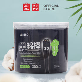 Miniso Cotton Swabs 300 Counts (Black)