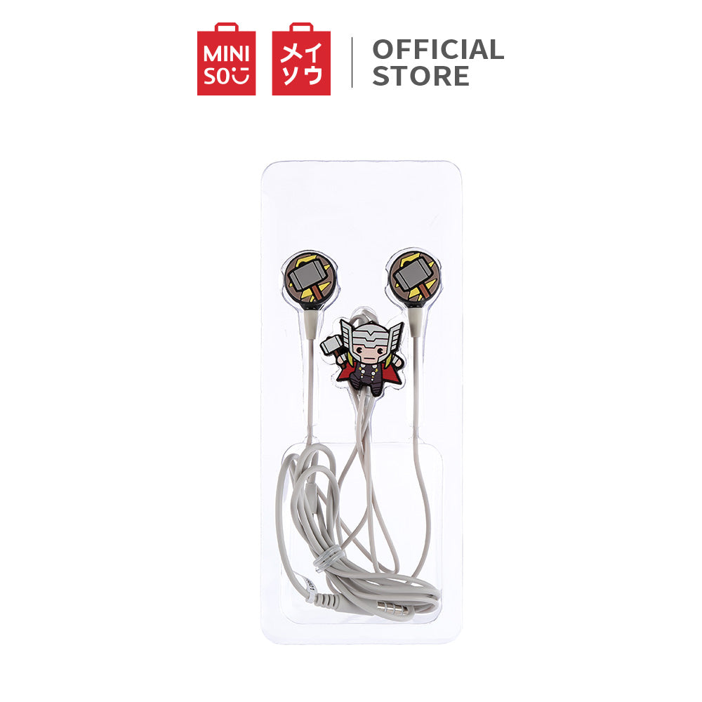 MINISO Marvel Earphone In Ear / Headset / Earbud / Headphone Hp Karakter Lucu Kabel Gaming Android Warna Stereo Noise Cancelling Bass With Mic Mikrofon Jawab Akhiri Panggilan Penyesuaian Kabel