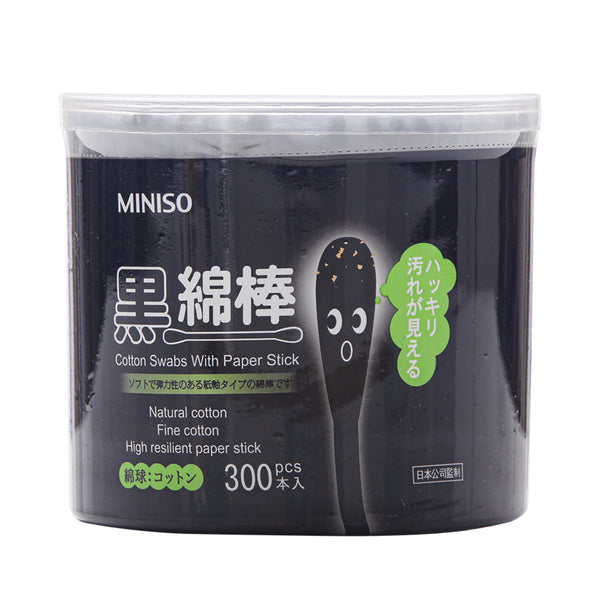 Miniso Cotton Swabs 300 Counts (Black)