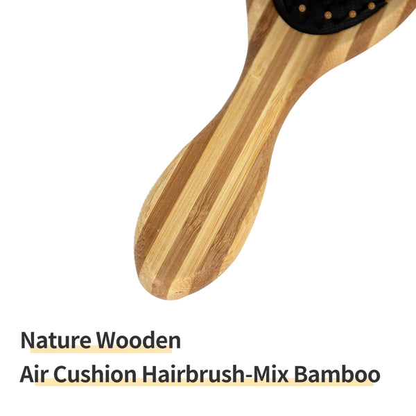 MINISO Sikat Rambut Bantal Udara Kayu Alam Campur Bambu