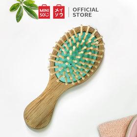 MINISO Sikat Rambut Bantal Udara Kayu Alam Mini